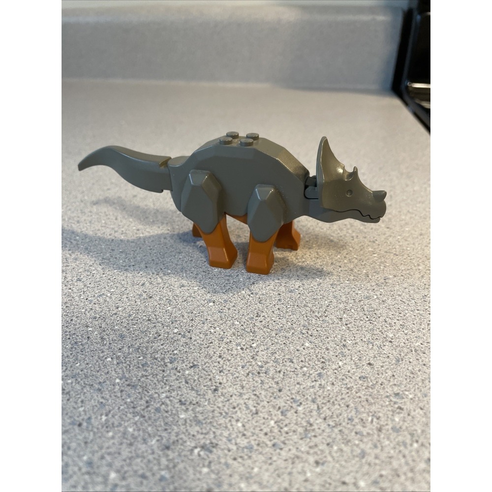 VTG LEGO DINO Triceratops Dark Gray with Dark Orange Legs